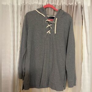 GAP Heather Gray Lace-Up Sweatshirt